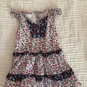 Janie and Jack Floral Dress with Navy Details